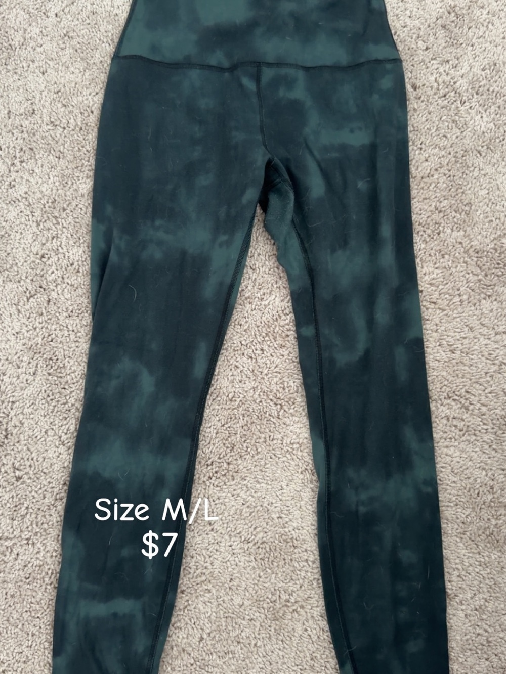 Kids High-Waist Tie-Dye Leggings - Dark Green